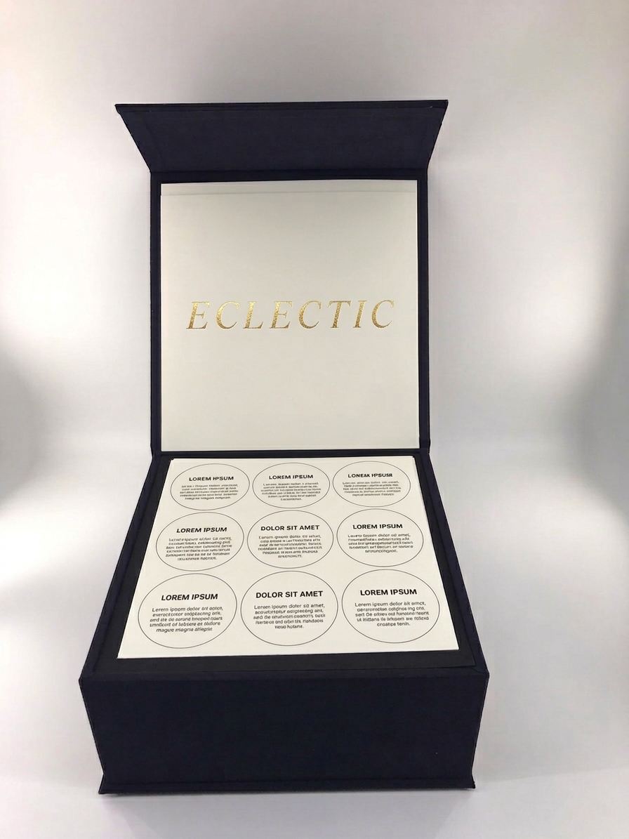 Custom suede box open showing custom compartment insert by Luxe Box